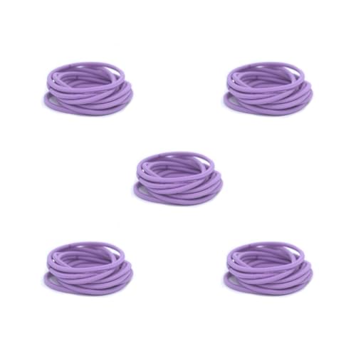 5 Set 10 Stück gemischte Haarbänder Topknot verstellbar dekorativ hohe Elastizität dick Pferdeschwanzhalter Mädchen Zubehör Hellviolett von Mealoodiousmusea