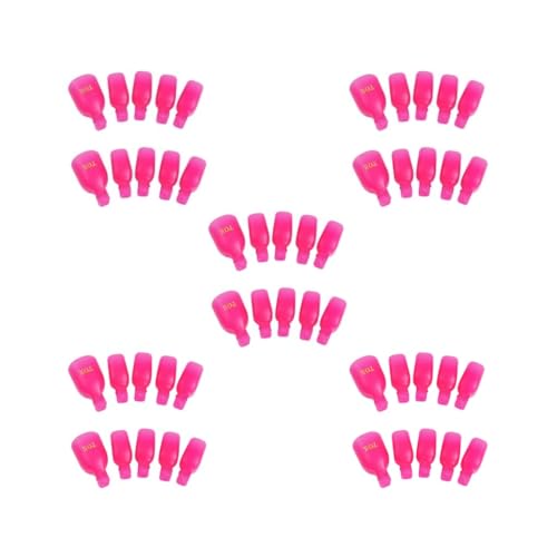 5 Set 5 Stück Kunststoff Fuß Zehen Nagel Entferner Nail Art Soak Off Cap Clip UV Gel Polish Remover Wrap Tool Sets, Rose Red von Mealoodiousmusea