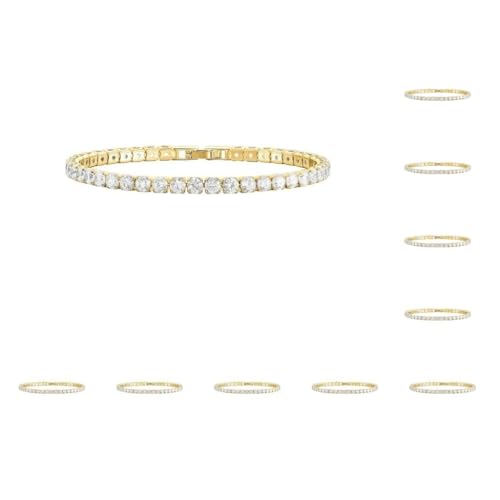 Mealoodiousmusea 10 Set Ausgezeichnete Zirkonia Tennis Armband für Damen Herren Kupfer Iced-Out Kette Kristall Hochzeit Armband Exquisite Handarbeit KC Gold Weiß 19cm Mealoodiousmusea 10 Set Ausgezeichnete Zirkonia Tennis Armband für Damen Herren Kupfer Iced-Out Kette Kristall Hochzeit Armband Exquisite Handarbeit KC Gold Weiß 19cm von Mealoodiousmusea
