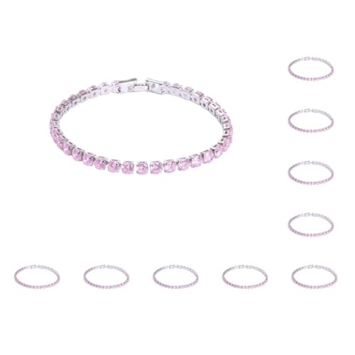 Mealoodiousmusea 10 Set Ausgezeichnete Zirkonia Tennis Armband für Damen Herren Kupfer Iced-Out Kette Kristall Hochzeit Armband Exquisite Handarbeit Platin Rosa 19cm Mealoodiousmusea 10 Set Ausgezeichnete Zirkonia Tennis Armband für Damen Herren Kupfer Iced-Out Kette Kristall Hochzeit Armband Exquisite Handarbeit Platin Rosa 19cm von Mealoodiousmusea