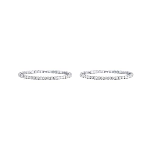 Mealoodiousmusea 2 Set Ausgezeichnete Zirkonia Tennis Armband für Damen Herren Kupfer Iced-Out Kette Kristall Hochzeit Armband Exquisite Handarbeit Platin Weiß 17cm Mealoodiousmusea 2 Set Ausgezeichnete Zirkonia Tennis Armband für Damen Herren Kupfer Iced-Out Kette Kristall Hochzeit Armband Exquisite Handarbeit Platin Weiß 17cm von Mealoodiousmusea