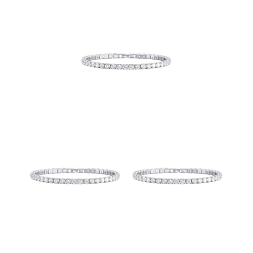 Mealoodiousmusea 3 Set Ausgezeichnete Zirkonia Tennis Armband für Damen Herren Kupfer Iced-Out Kette Kristall Hochzeit Armband Exquisite Handarbeit Platin Weiß 17cm Mealoodiousmusea 3 Set Ausgezeichnete Zirkonia Tennis Armband für Damen Herren Kupfer Iced-Out Kette Kristall Hochzeit Armband Exquisite Handarbeit Platin Weiß 17cm von Mealoodiousmusea