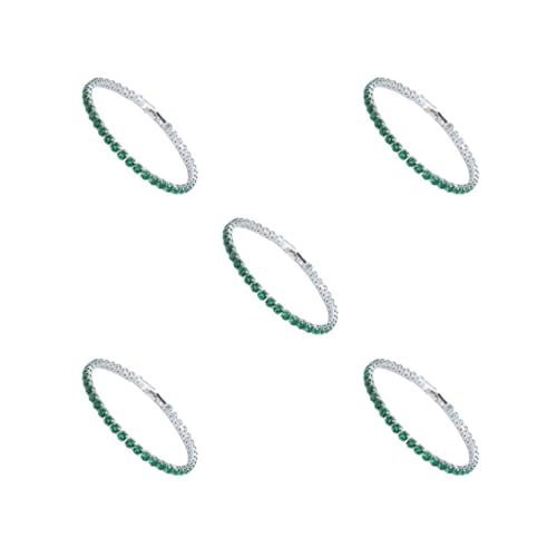 Mealoodiousmusea 5 Set Ausgezeichnete Zirkonia Tennis Armband für Damen Herren Kupfer Iced-Out Kette Kristall Hochzeit Armband Exquisite Handarbeit Platin Grün 17cm Mealoodiousmusea 5 Set Ausgezeichnete Zirkonia Tennis Armband für Damen Herren Kupfer Iced-Out Kette Kristall Hochzeit Armband Exquisite Handarbeit Platin Grün 17cm von Mealoodiousmusea