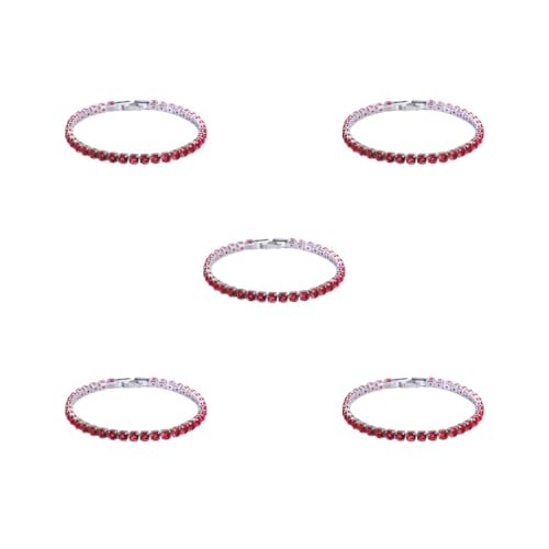 Mealoodiousmusea 5 Set Ausgezeichnete Zirkonia Tennis Armband für Damen Herren Kupfer Iced-Out Kette Kristall Hochzeit Armband Exquisite Handarbeit Platin Rot 17cm Mealoodiousmusea 5 Set Ausgezeichnete Zirkonia Tennis Armband für Damen Herren Kupfer Iced-Out Kette Kristall Hochzeit Armband Exquisite Handarbeit Platin Rot 17cm von Mealoodiousmusea