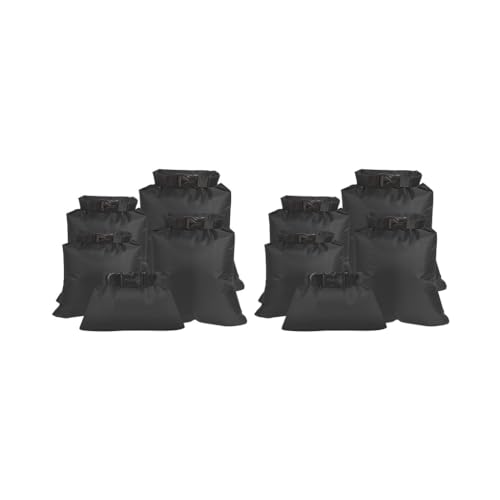 Mealoodiousmusea 5 Stück wasserdichte Dry Bag Kajakfahren Driften Rafting Kanu Pack faltbar tragbar Trekking Schwimmen Reise Sack rot, 2er-Set (schwarz), Siehe Produktbeschreibung von Mealoodiousmusea