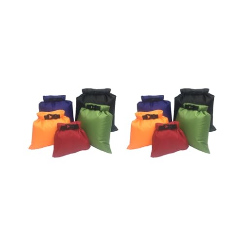 Mealoodiousmusea 5 Stück wasserdichte Dry Bag Kajakfahren Driften Rafting Kanu Pack faltbar tragbar Trekking Schwimmen Reise Sack rot, 2er-Set (verschiedene Farben), Siehe Produktbeschreibung von Mealoodiousmusea