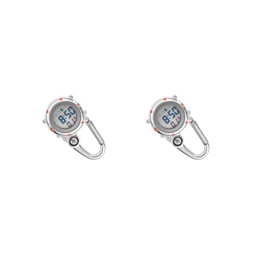 Mealoodiousmusea Karabinerhaken Uhren Sport Haken Uhr Mode Leuchtende Multifunktionsuhr Kompasse Temperaturanzeige Uhren Geschenk Blau, 2er-Set (Orange), Siehe Produktbeschreibung von Mealoodiousmusea