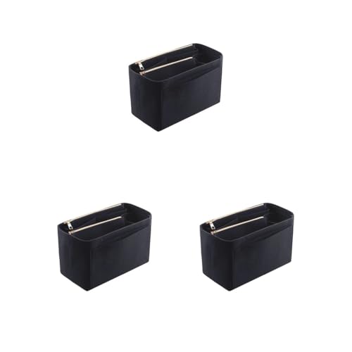 Multifunktionale Reise-Kosmetiktasche, multifunktional und stilvoll, Filz ist robust und langlebig, beliebter Damen-Make-up-Organizer, Betongrau, Größe S, 22 x 11 x 13 cm, 3er-Set (schwarz, L: 30 x 15 Multifunktionale Reise-Kosmetiktasche, multifunktional und stilvoll, Filz ist robust und langlebig, beliebter Damen-Make-up-Organizer, Betongrau, Größe S, 22 x 11 x 13 cm, 3er-Set (schwarz, L: 30 x 15 von Mealoodiousmusea