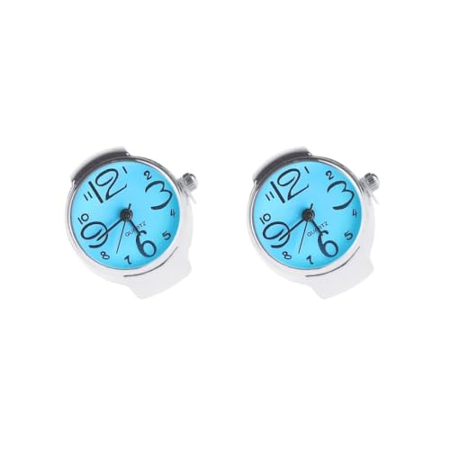 Uni Mini 5 Farben Männer Frauen Paar Ring Uhr Elastisches Armband Edelstahl Fingeruhren Weiß, 2er-Set (blau), Siehe Produktbeschreibung von Mealoodiousmusea