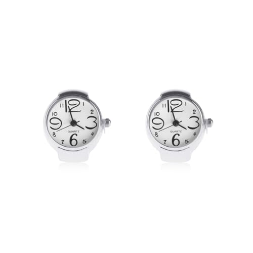 Uni Mini 5 Farben Männer Frauen Paar Ring Uhr Elastisches Armband Edelstahl Fingeruhren Weiß, 2er-Set (weiß), Siehe Produktbeschreibung von Mealoodiousmusea