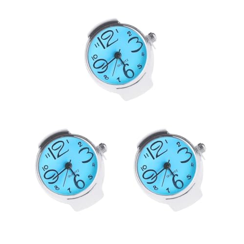 Uni Mini 5 Farben Männer Frauen Paar Ring Uhr Elastisches Armband Edelstahl Fingeruhren Weiß, 3er-Set (blau), Siehe Produktbeschreibung von Mealoodiousmusea