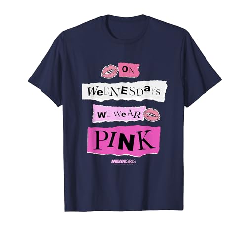 Mean Girls Mittwochs Tragen wir eine Rosa Cutout-Collage T-Shirt von Mean Girls