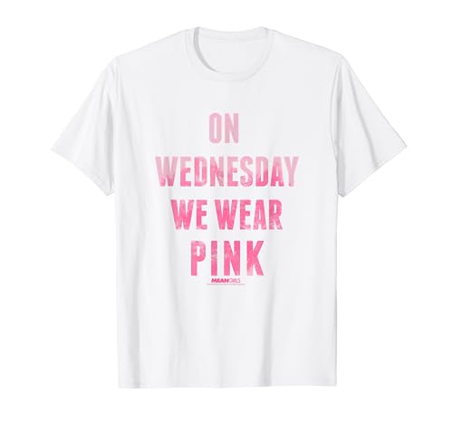 Mean Girls On Wednesday We Wear Pink Distressed Text T-Shirt von Mean Girls