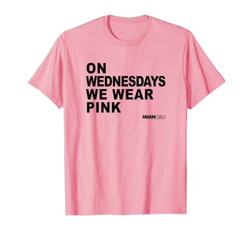 Mean Girls On Wednesdays We Wear Pink Stacked Text T-Shirt Mean Girls On Wednesdays We Wear Pink Stacked Text T-Shirt von Mean Girls