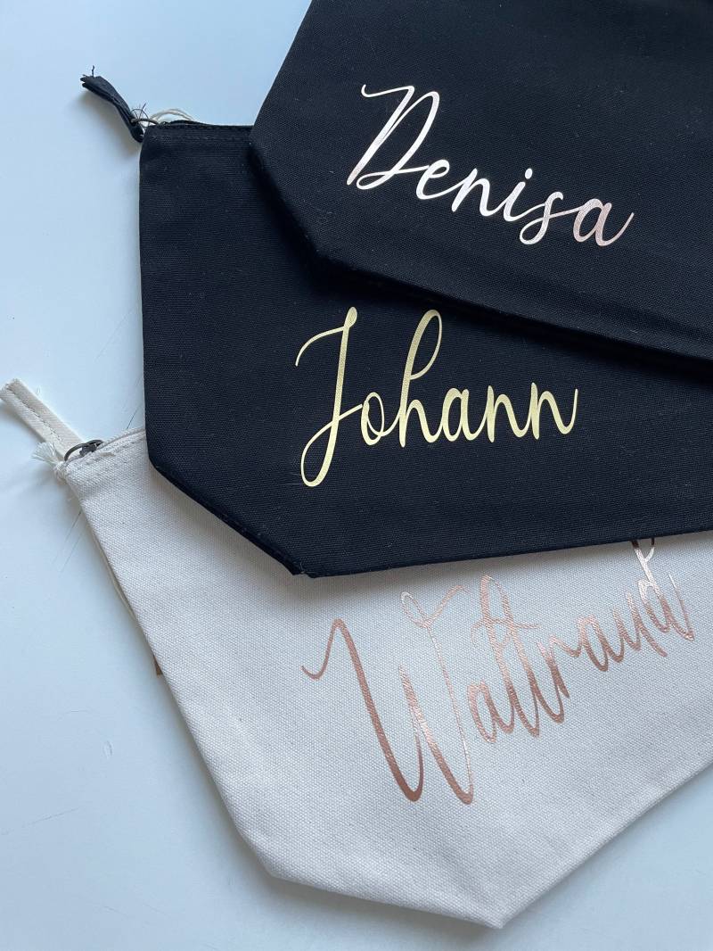 xxl Kulturbeutel | Kosmetiktasche Geschenk Aus Bio-Baumwolle Personalisiert Mit Name von MeandchiDesigns