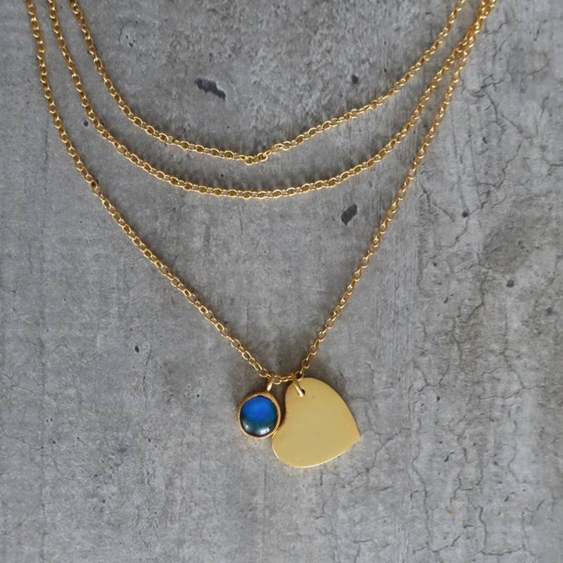 Halskette Mit Stimmungsstein Und Herzcharme - Me & My Mood Schmuck Halskette Mit Stimmungsstein Und Herzcharme - Me & My Mood Schmuck von MeandmymoodBoutique