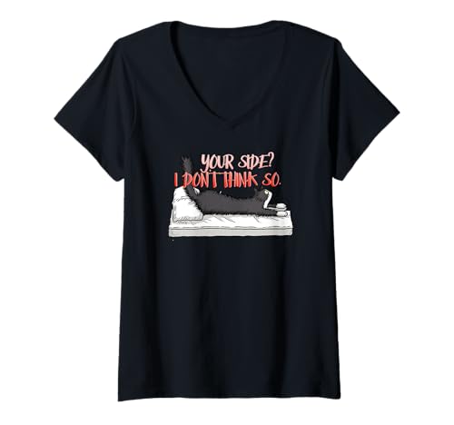 Damen Your Side? I Don't Think so. T-Shirt mit V-Ausschnitt Damen Your Side? I Don't Think so. T-Shirt mit V-Ausschnitt von Means Side Couch Cats Kitten Feline Whiskers Purr
