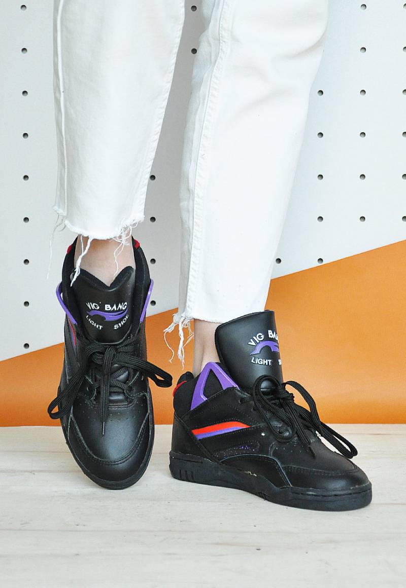 90Er Jahre High Top Sneakers Rave Club Kind Vegan Kunstleder Schuhe Cheerleader/Größe 6 Uns 3, 5 Uk 36 Eu von MeasureTheTreasure