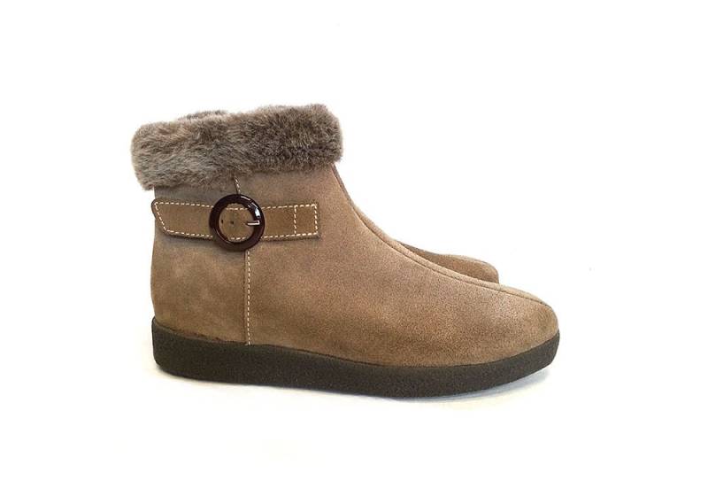 90Er Mod Stiefel Minimal Wildleder Pocahontas Nomadenstiefel Winterstiefel Fellstiefel Stiefeletten/Größe 6.5 Us 4 Uk 37 Eu von MeasureTheTreasure