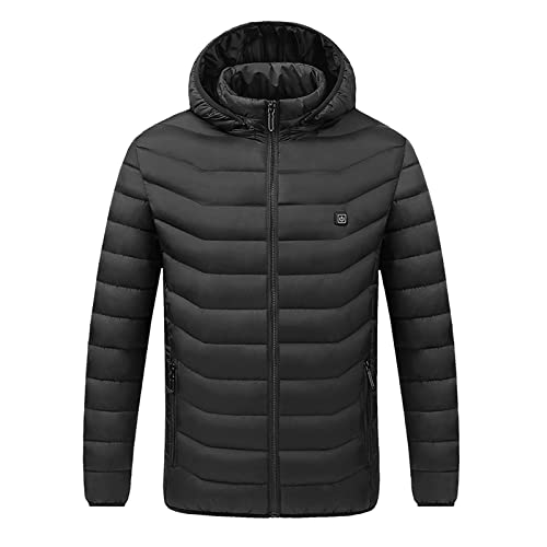 Herren Daunenjacke 100 Gramm Futter Angebot Winterjacken Herren Leichte Arbeit Stehkragen Und Reißverschluss Übergrößen Windjacke Herren Gesteppt Herren Jacken Winterjacken Warm Winddicht, Schwarz , L von Meaunzyl