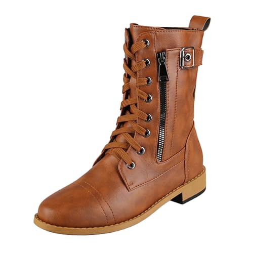 Meaunzyl Damen Stiefeletten Stiefeletten Stiefel Amphibienstiefel Wide Fit Plateau Elegante Stiefel Amphibienstiefel mit Fütterung Freizeit Schnee Winter Warm Retro Stil, braun, 36 EU Meaunzyl Damen Stiefeletten Stiefeletten Stiefel Amphibienstiefel Wide Fit Plateau Elegante Stiefel Amphibienstiefel mit Fütterung Freizeit Schnee Winter Warm Retro Stil, braun, 36 EU von Meaunzyl