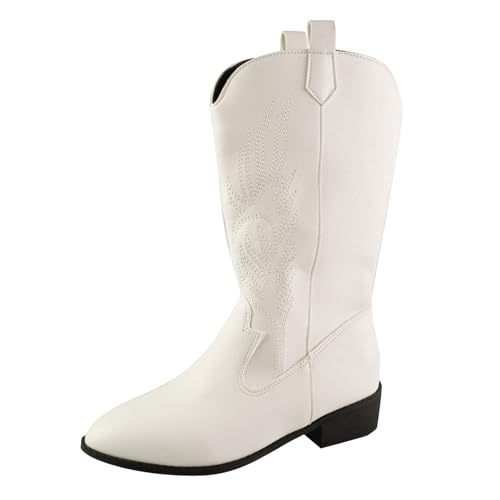 Meaunzyl Damen-Winterstiefel Camperos Texani Damen Stiefeletten mit Absatz Zehen Stiefeletten Wide Fit mit Plateau Bequeme Retro-Stiefel elegant mit Reißverschluss Trekking Mode wasserdichte Stiefel von Meaunzyl