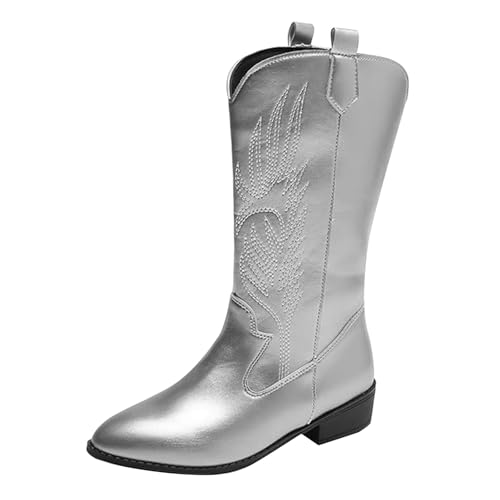 Meaunzyl Damen-Winterstiefel Camperos Texani Damen Stiefeletten mit Absatz Zehen Stiefeletten Wide Fit mit Plateau Bequeme Retro-Stiefel elegant mit Reißverschluss Trekking Mode wasserdichte Stiefel von Meaunzyl