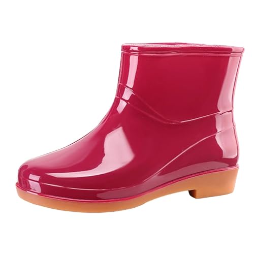 Meaunzyl Gummistiefel für Damen, wasserdicht, rutschfest, Regenstiefel, Arbeitsstiefel, Sicherheitsstiefel, Gartenstiefel, rot, 40 EU von Meaunzyl