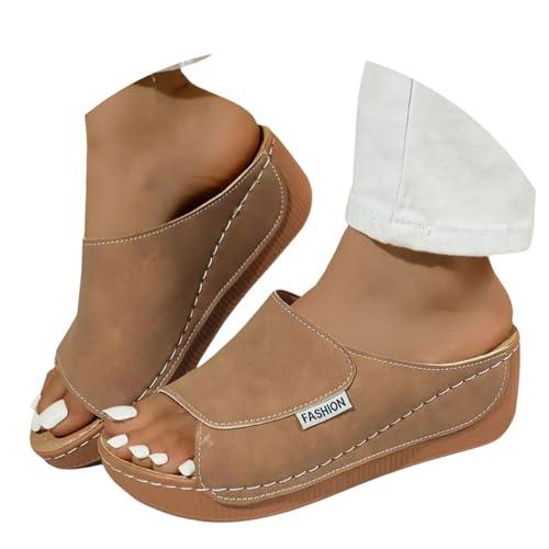Sommerschuhe für Damen 2025 – anatomisch geformt, mit Keilabsatz, bequem, rutschfest, leicht, offene Zehen, für Plantarfasziitis, Arch Unterstützung, elegante Hausschuhe für Meer, Haus und Urlaub Sommerschuhe für Damen 2025 – anatomisch geformt, mit Keilabsatz, bequem, rutschfest, leicht, offene Zehen, für Plantarfasziitis, Arch Unterstützung, elegante Hausschuhe für Meer, Haus und Urlaub von Meaunzyl