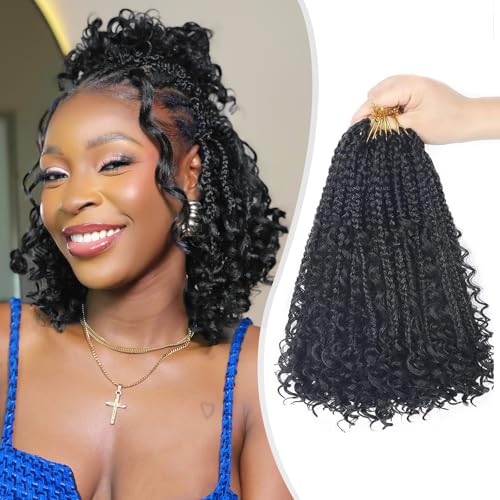Mebeli Goddess Box Braids Häkelhaar, 25,4 cm, vorgeschlungene Boho-Zöpfe mit gelockten Enden, 8 Stück Boho-Zöpfe, gehäkelte Haarverlängerungen für schwarze Frauen Mebeli Goddess Box Braids Häkelhaar, 25,4 cm, vorgeschlungene Boho-Zöpfe mit gelockten Enden, 8 Stück Boho-Zöpfe, gehäkelte Haarverlängerungen für schwarze Frauen von Mebeli