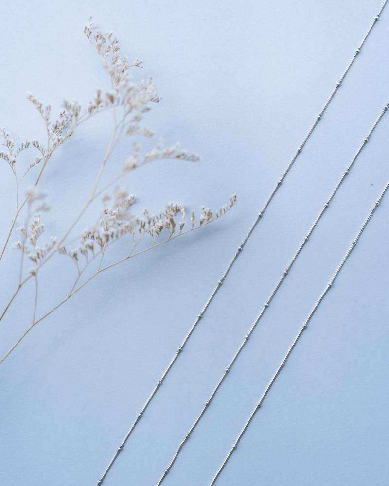 Oxidierte Sterling Silber Satelliten Kette Perlen Halskette Oxidierte Sterling Silber Satelliten Kette Perlen Halskette von Meberr