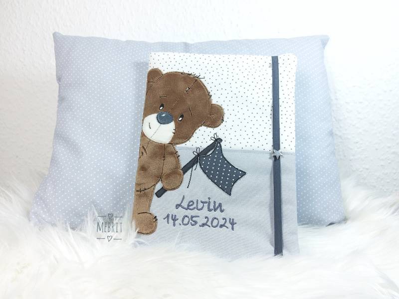 Süße U-Hefthülle Mit Fach Für Impfpass Und Krankenkassenkarte, Hefthülle, Mebrit, U-Heft, Babygeschenk, Geschenk Zur Geburt, Teddy von Mebrit
