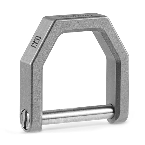 MecArmy Titanium D Form Schlüsselring, Schlüsselanhänger Halter D Ring Schlüsselanhänger mit Schraube Schäkel (Stonewashed Medium) von MecArmy