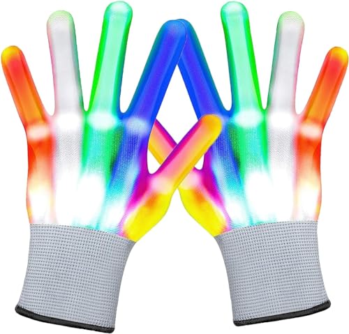 Led Handschuhe, Blinkende Handschuhe, LED Leuchtspielzeug, LED Handschuhe Halloween Mitgebsel Kindergeburtstag, Blinkende LED Handschuhe für Kinder Halloween Weihnacht Raves Party Clubs Partygeschenke von Mecctuck