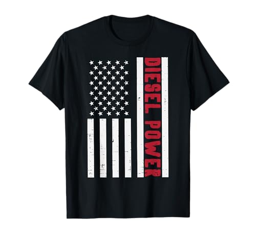 Diesel Power USA Flagge Trucker Mechaniker Autos Herren Damen Kinder T-Shirt von Mechanic Shirts Auto Car Garage Men Gifts
