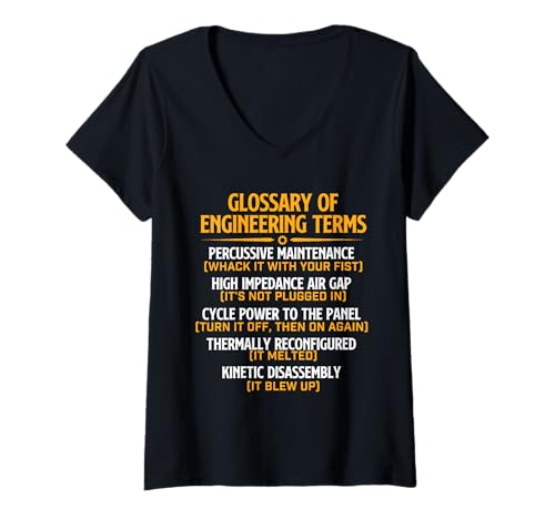 Damen Glossar of Engineering Terms - Mechanical Engineer Science T-Shirt mit V-Ausschnitt Damen Glossar of Engineering Terms - Mechanical Engineer Science T-Shirt mit V-Ausschnitt von Mechanical Engineer Merch
