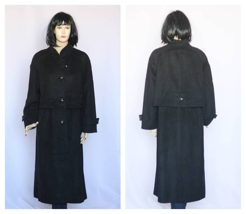 Apaca Wolle Vintage Mantel Wintermantel Warmer Retro Frauen Overcoat Outwear Grauer Wollmantel Schurwolle Damenmantel von MechanicalOrange
