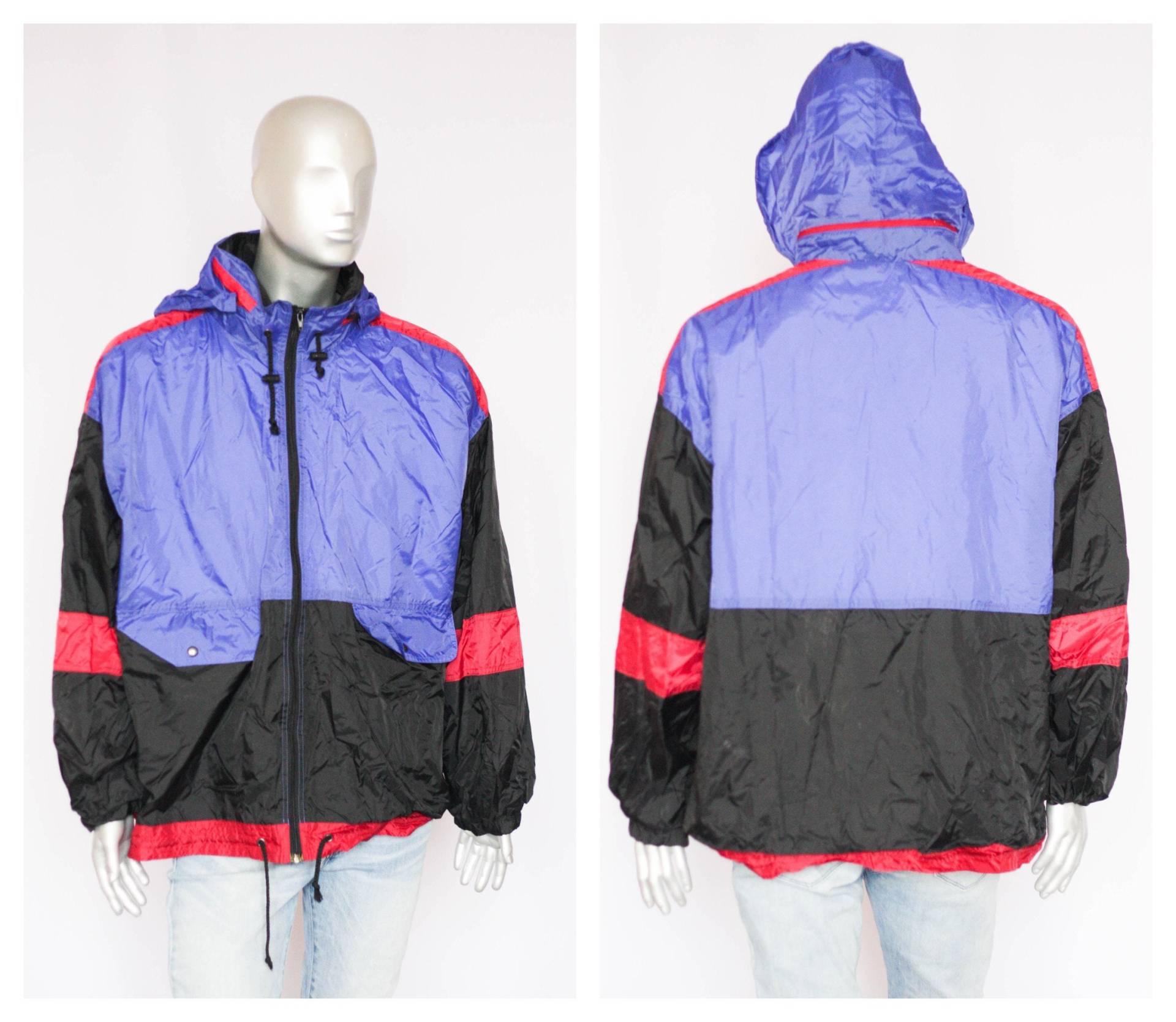 Blaue Jacke Vintage Windbreaker Grün Shell Herren Regenmantel Retro Track Kapuzenjacke Blaue Jacke Vintage Windbreaker Grün Shell Herren Regenmantel Retro Track Kapuzenjacke von MechanicalOrange