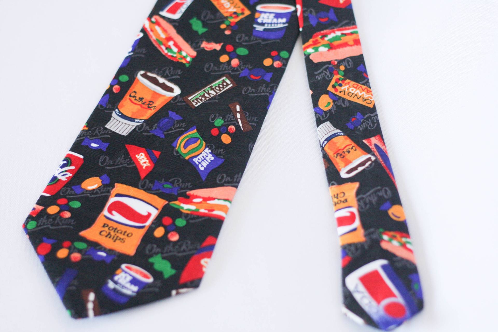 Fast Food Krawatte Vintage Herren Made in Usa Hot Dog Tie Soda Kartoffelchips Eis Krawatte Noelty Sammler von MechanicalOrange