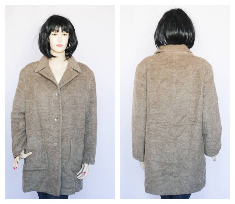 Herbst Wolljacke Damen Jacke Warme Wollblazer Grauer Mantel Retro Blazer Warmer Frühlingsmantel Wollmantel von MechanicalOrange