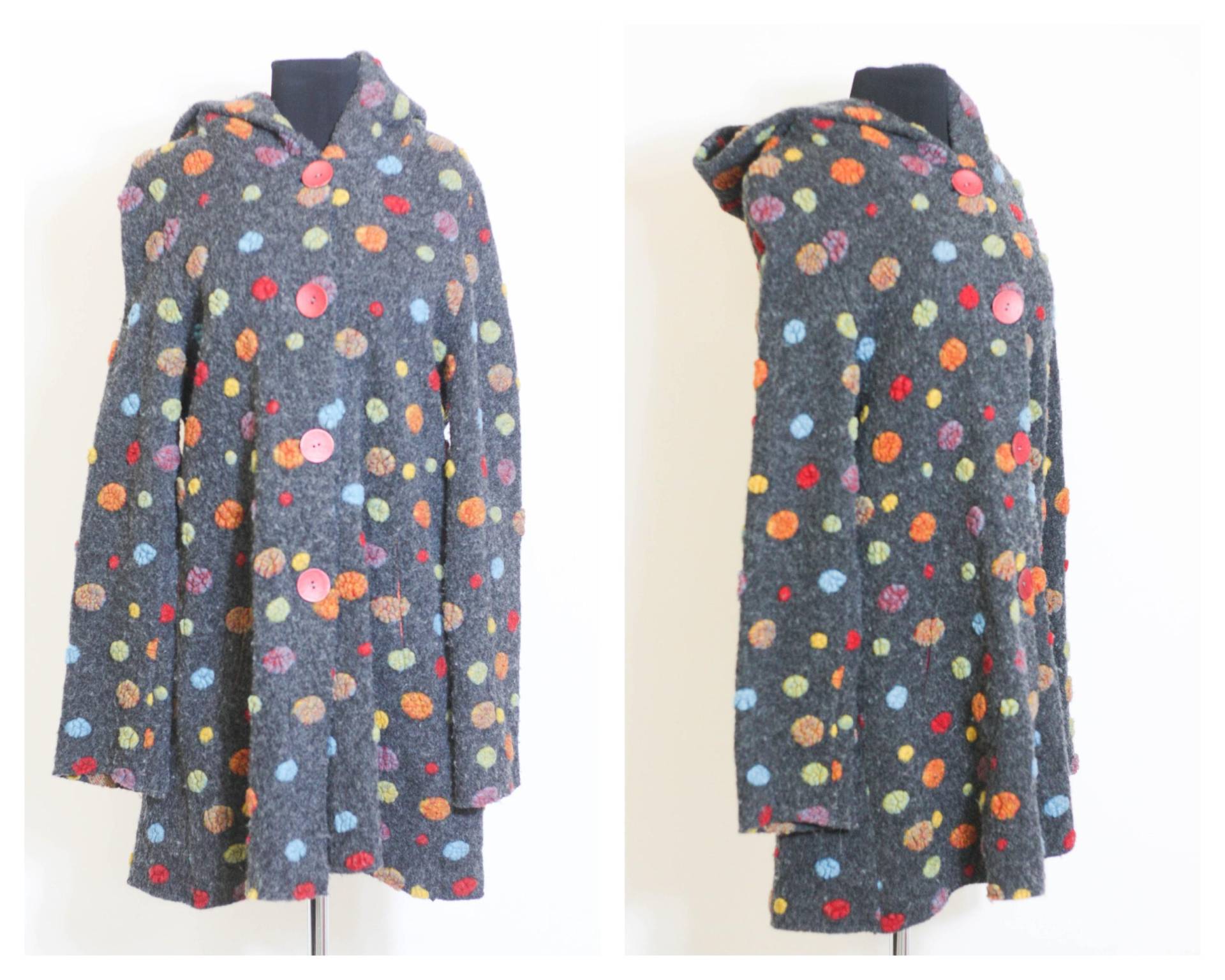 Kapuzenwolle Vintage Mantel Wintermantel Regenbogen Warmer Retro Frauen Overcoat Outwear Lockerer Langer Schwarzer Kapuzenwolle Vintage Mantel Wintermantel Regenbogen Warmer Retro Frauen Overcoat Outwear Lockerer Langer Schwarzer von MechanicalOrange