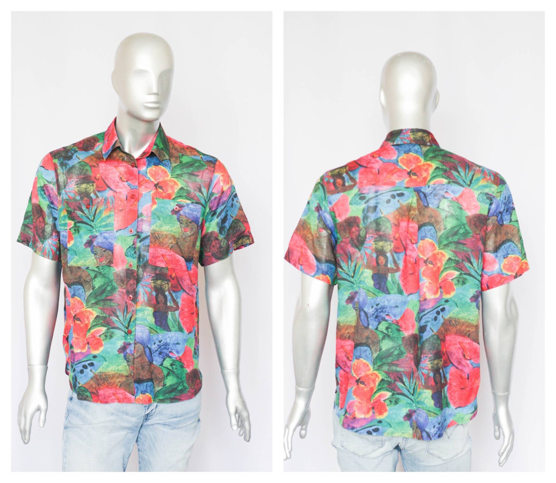 Leichtes Shirt Sommer Strand Herren Kurzärmeliges Hawaiianisch Abstrakt Print Aloha Hippie Paint von MechanicalOrange