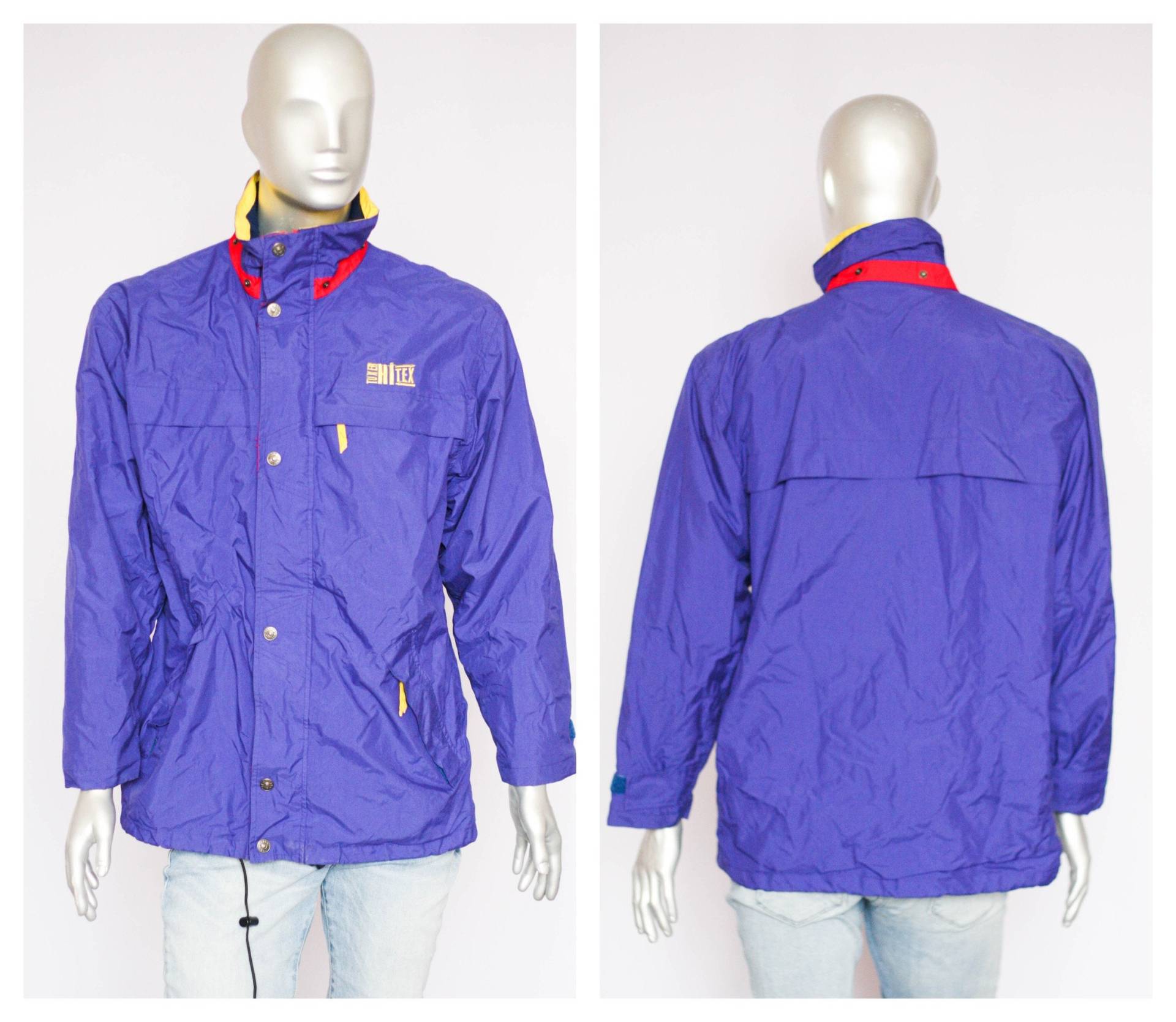 Lila Jacke Vintage Windbreaker Grün Shell Herren Regenmantel Retro Track Kapuzenjacke von MechanicalOrange