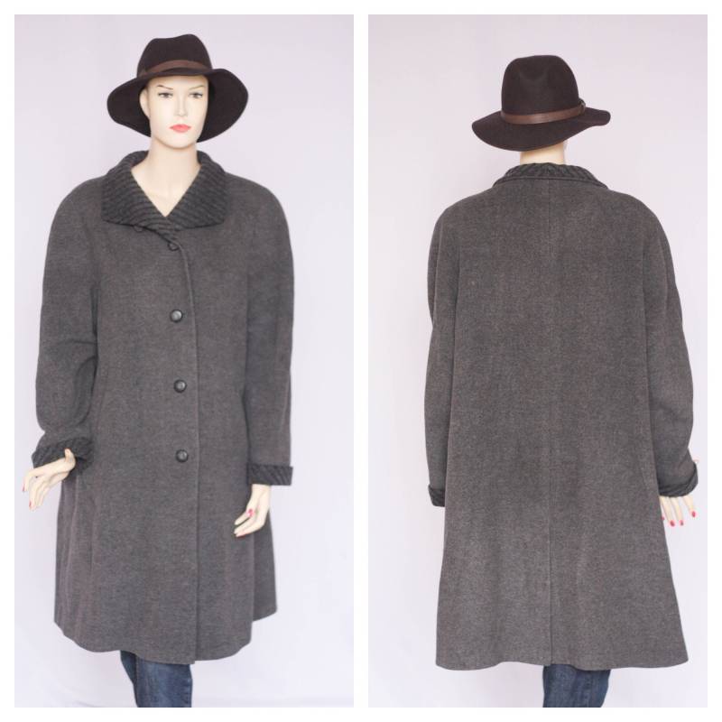 Mohair Wolle Vintage Mantel Wintermantel Warmer Retro Frauen Overcoat Outwear Xl Plus Schurwolle Damenmantel von MechanicalOrange