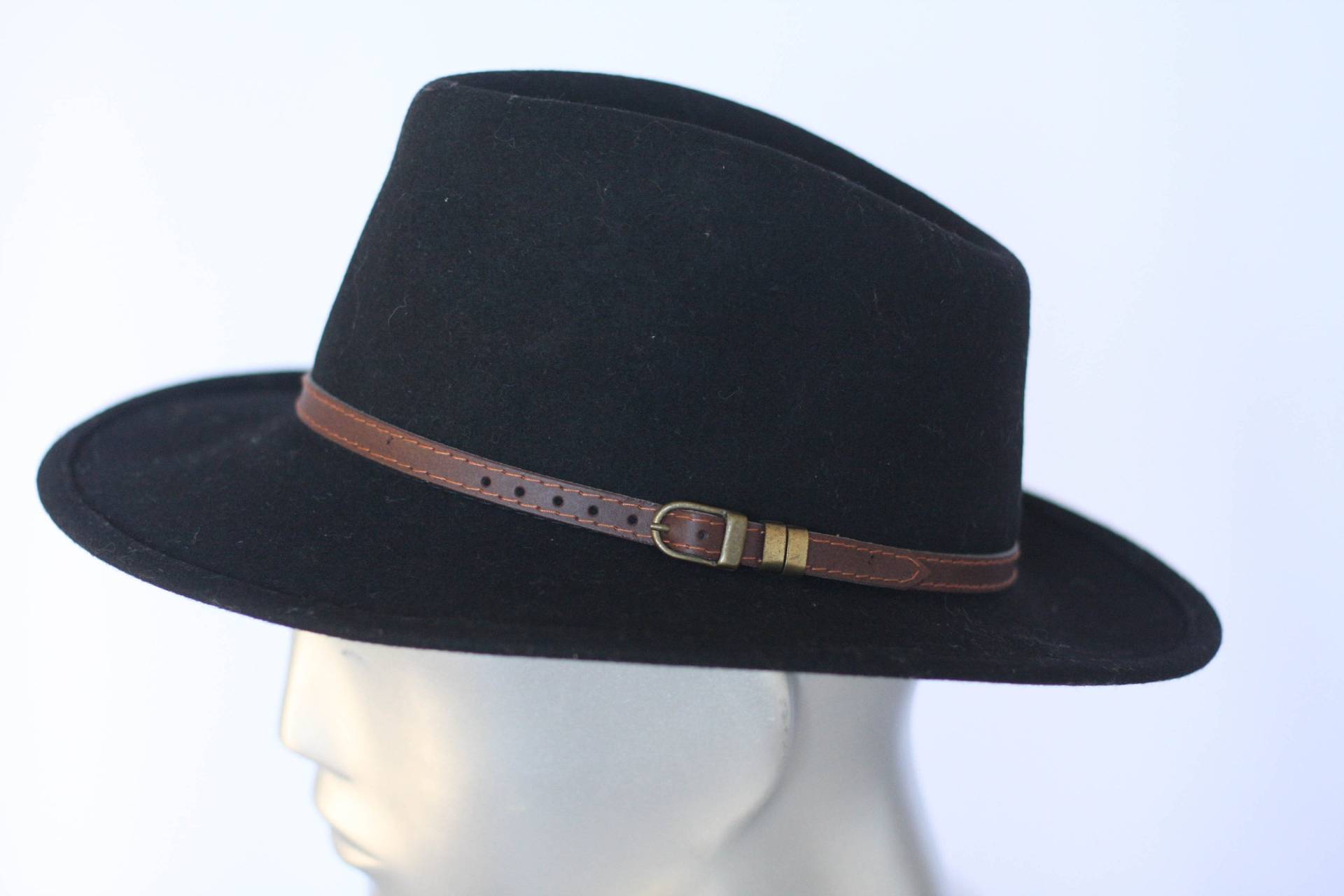 Retro Wolle Mütze Fedora Herren Vintage Schwarz Fedora Hut Warm Hut Breit Krempe Für Männer Casual Hat Stylish von MechanicalOrange