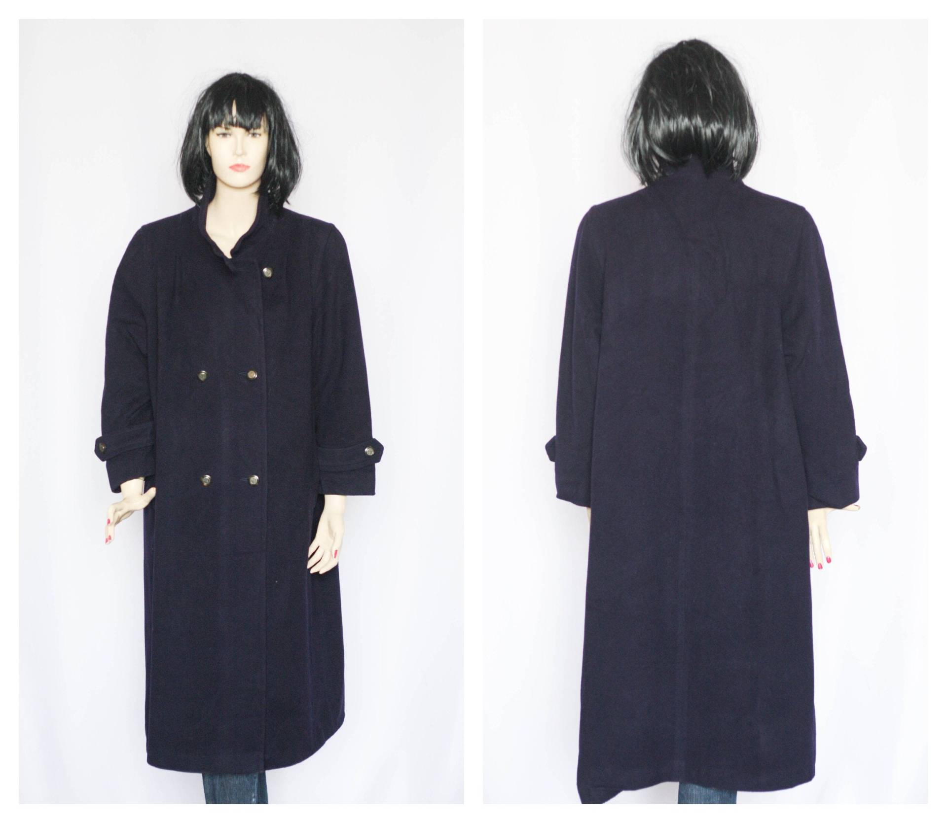 Übergroßer Zweireiher Aus Wolle Vintage Mantel Trench Schwarzer Wintermantel Warmer Retro Langer Frauen Outwear von MechanicalOrange