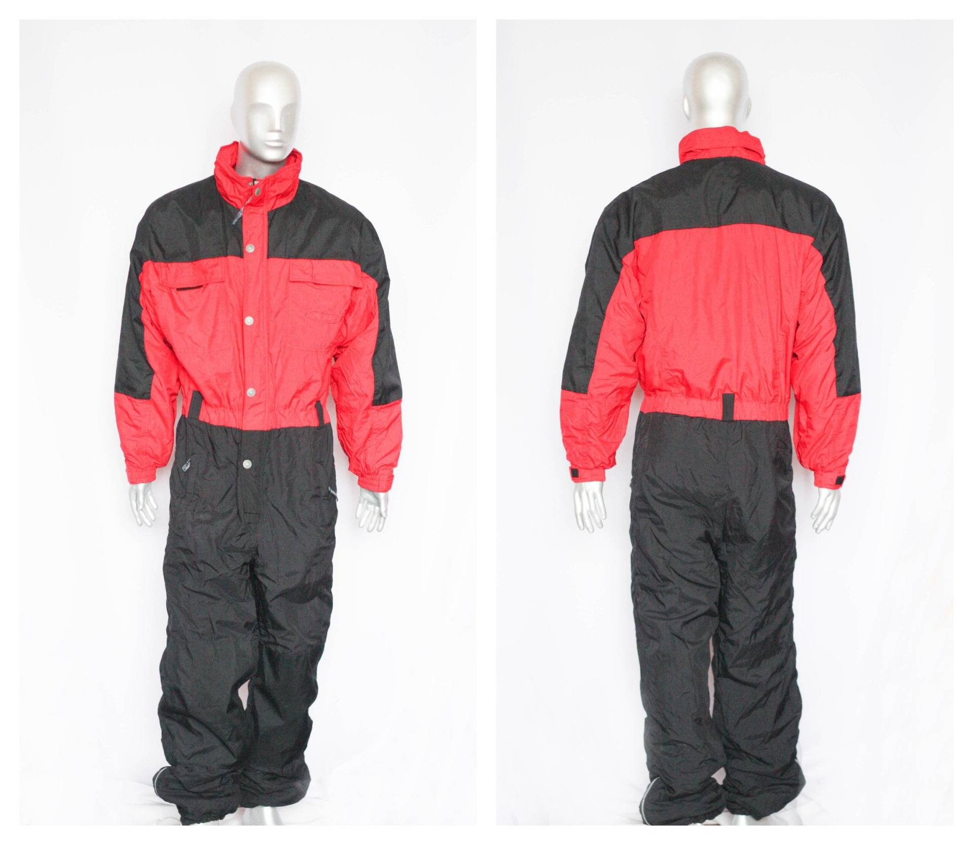 Vintage Skianzug Herren Roter Anzug 90Er Warmer Winteranzug Winteroverall Retro Einteiler von MechanicalOrange