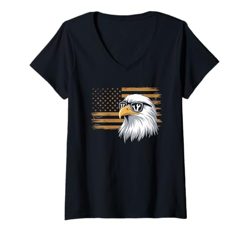 Damen Mechaniker Tshirt Patriotic USA American Flag Amerikaner T-Shirt mit V-Ausschnitt Damen Mechaniker Tshirt Patriotic USA American Flag Amerikaner T-Shirt mit V-Ausschnitt von Mechaniker TShirt Patriotic USA American Flag