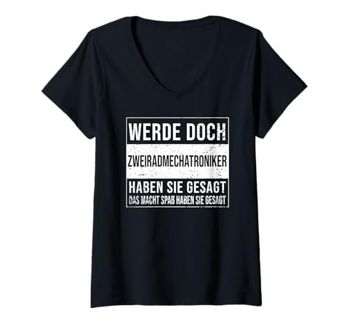 Damen Biker Geburtstag lustiges Zweiradmechatroniker T-Shirt mit V-Ausschnitt Damen Biker Geburtstag lustiges Zweiradmechatroniker T-Shirt mit V-Ausschnitt von Mechatroniker Zubehör Geschenke Geburtstag-Shirt