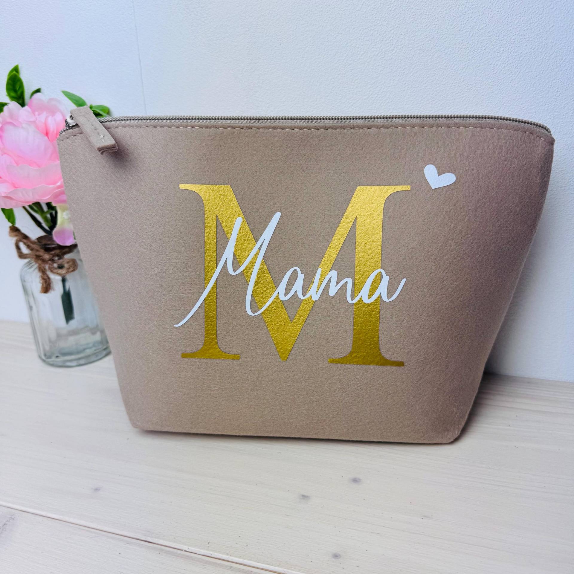 Geschenk Muttertag Kleinigkeit Geburtstag Beste Freundin Mama Schminktasche Kulturtasche Frau Personalisierte Kosmetiktasche Beautybag Name von Meckerboeckchen